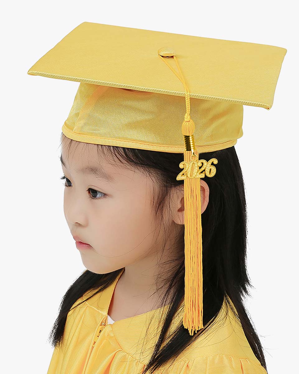Shiny Kindergarten Graduation Cap with Tassel-12 Colors Available