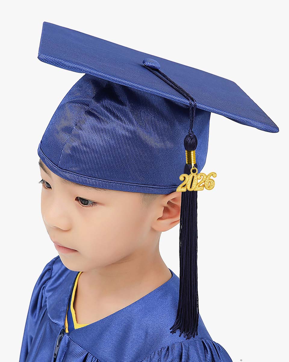 Shiny Kindergarten Graduation Cap with Tassel-12 Colors Available