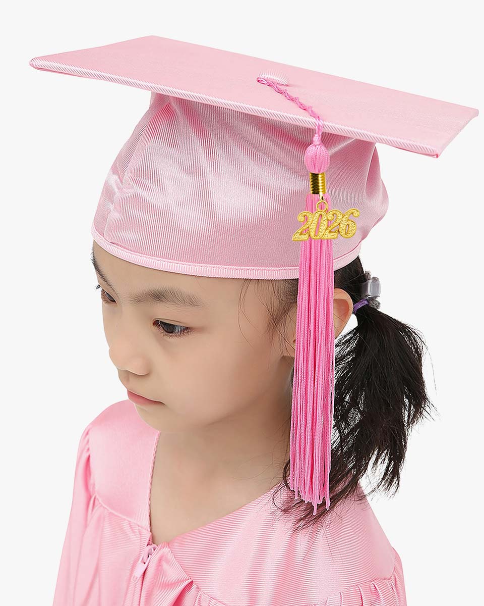 Shiny Kindergarten Graduation Cap with Tassel-12 Colors Available