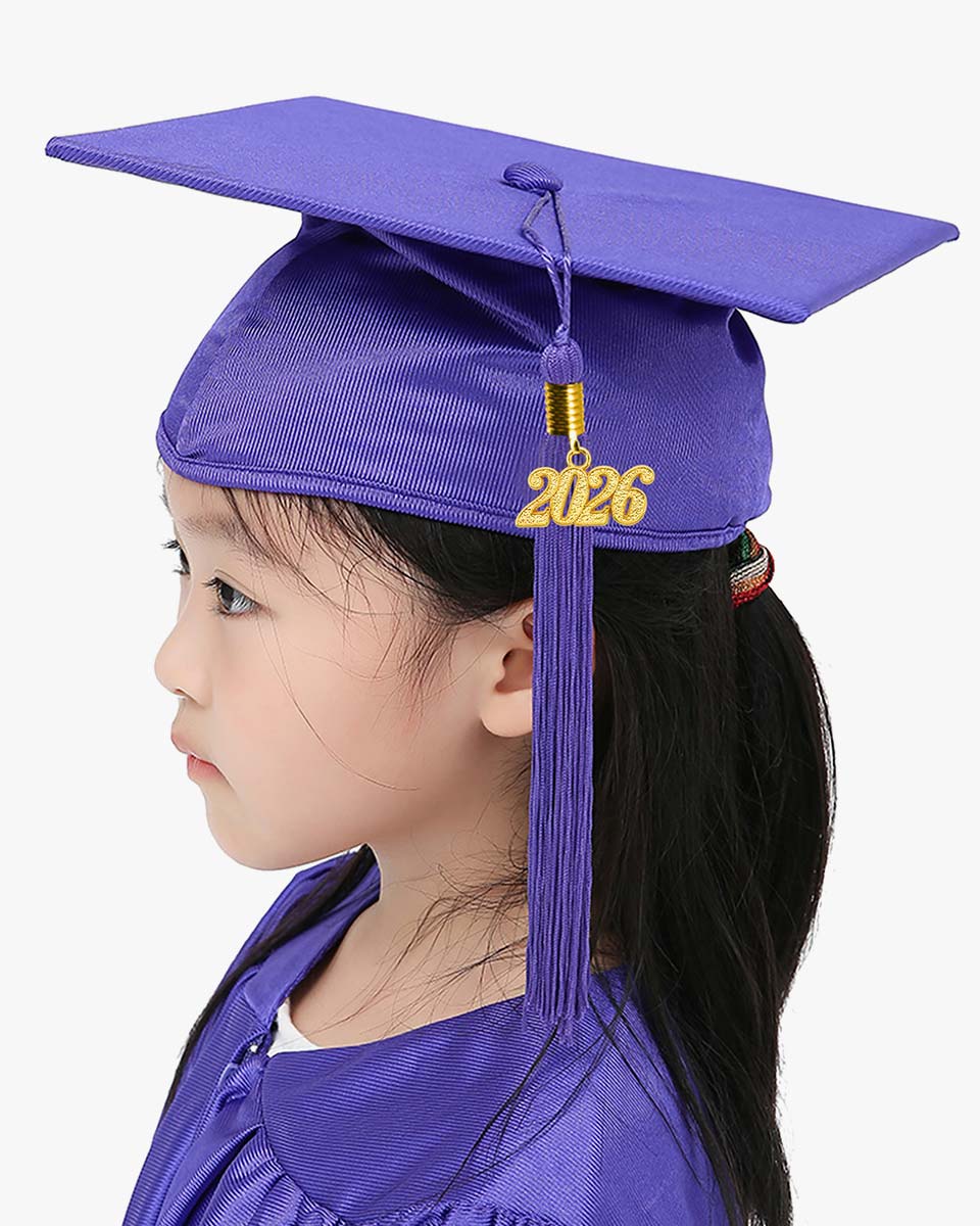 Shiny Kindergarten Graduation Cap with Tassel-12 Colors Available