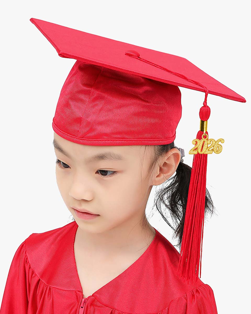 Shiny Kindergarten Graduation Cap with Tassel-12 Colors Available