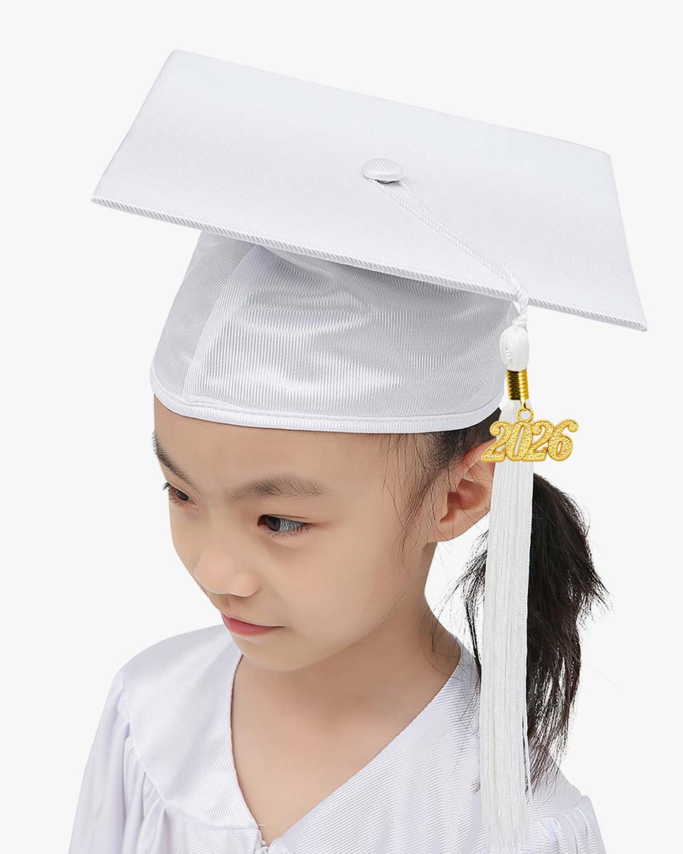 Shiny Kindergarten Graduation Cap with Tassel-12 Colors Available