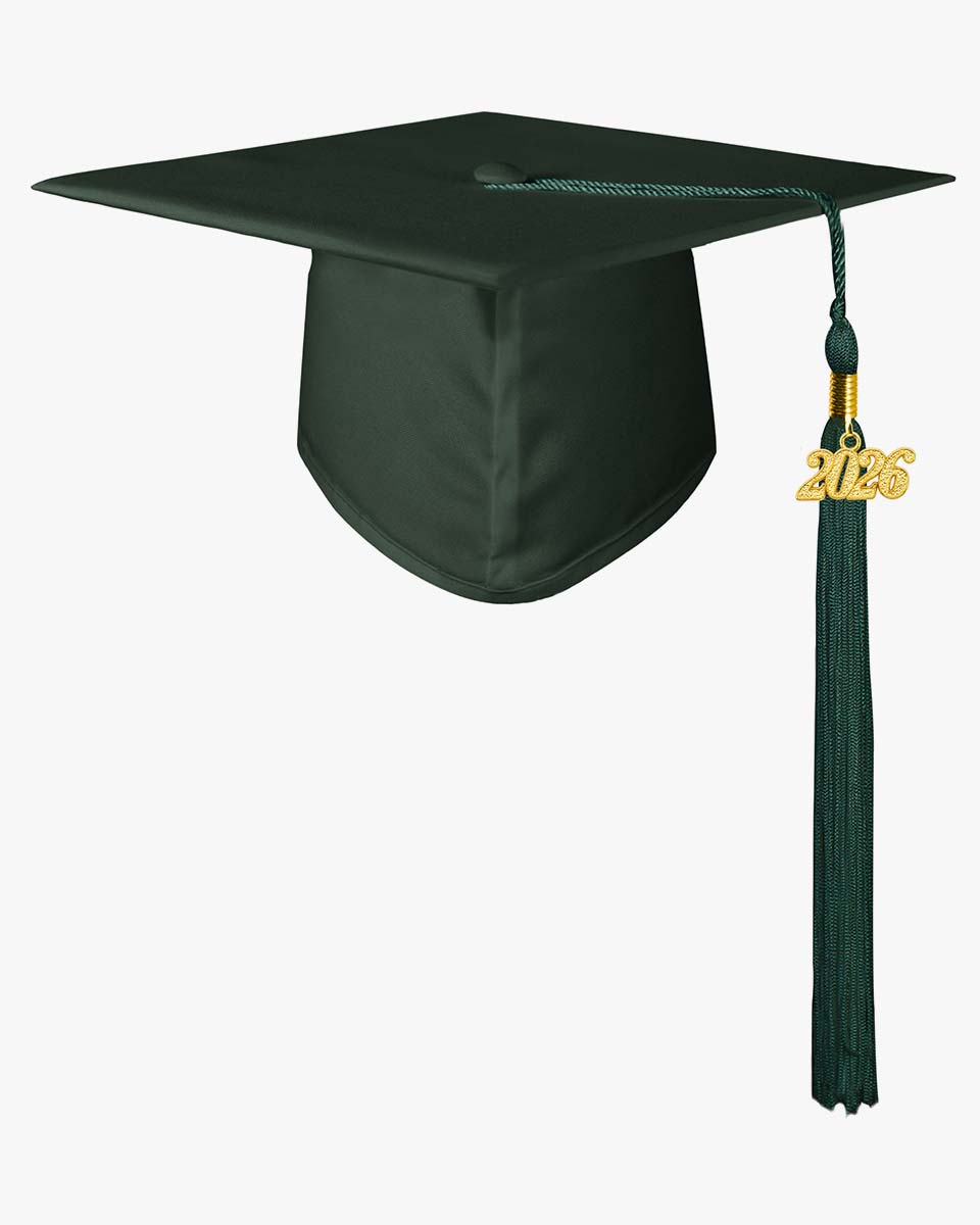 High School Matte Adult Graduation Cap with Tassel - 12 Colors Available