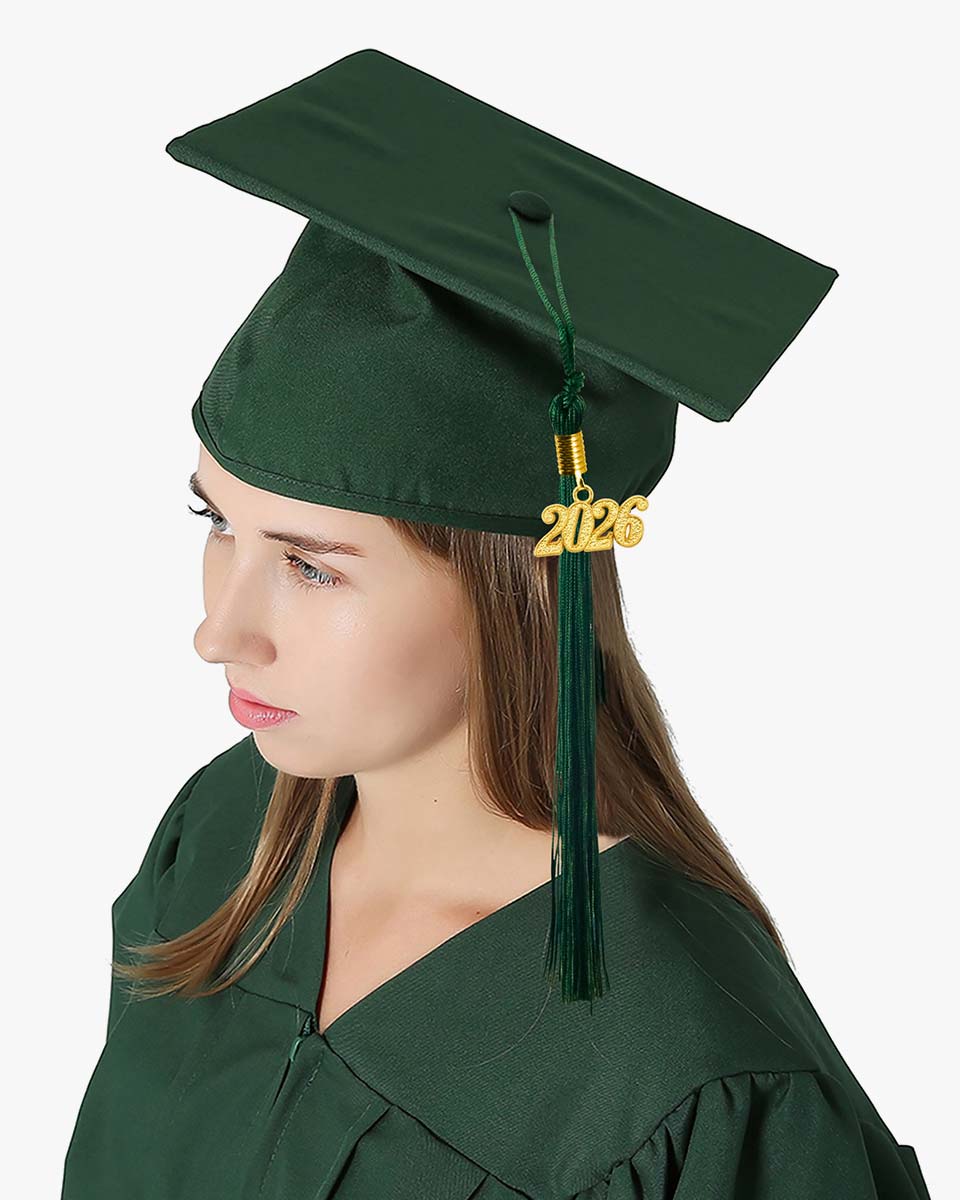 High School Matte Adult Graduation Cap with Tassel - 12 Colors Available