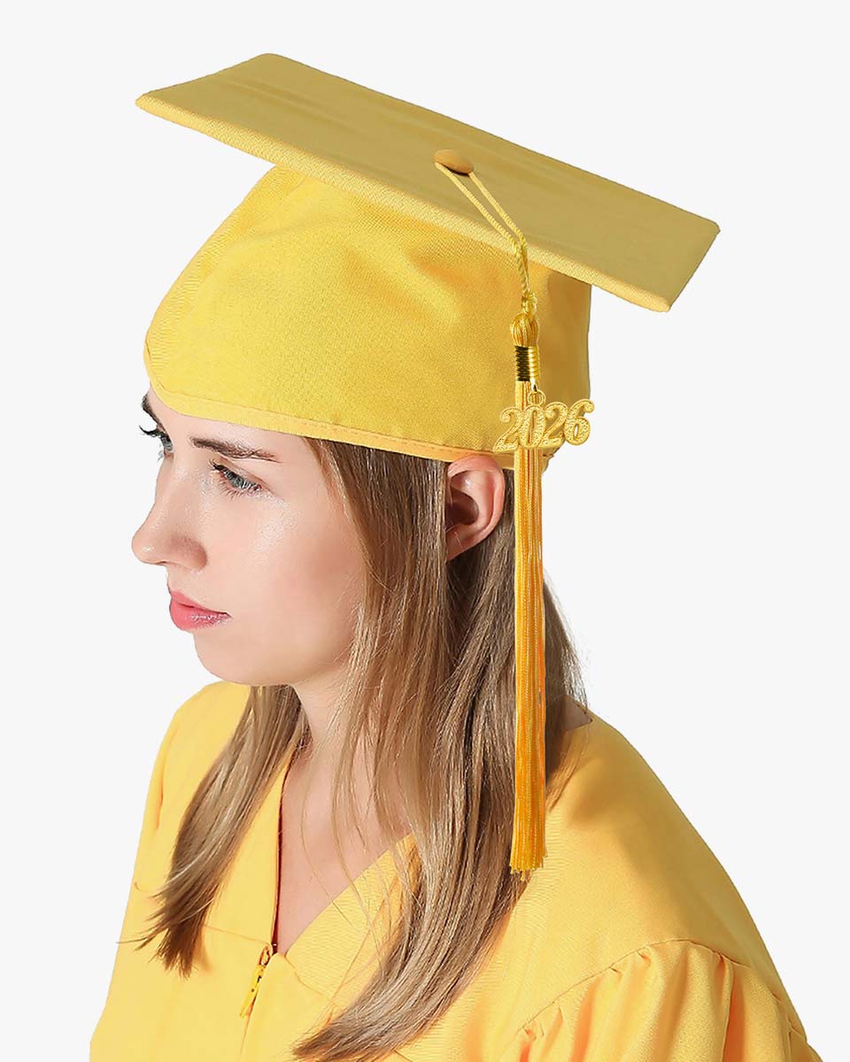 High School Matte Adult Graduation Cap with Tassel - 12 Colors Available