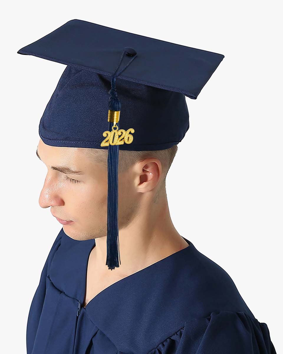 High School Matte Adult Graduation Cap with Tassel - 12 Colors Available