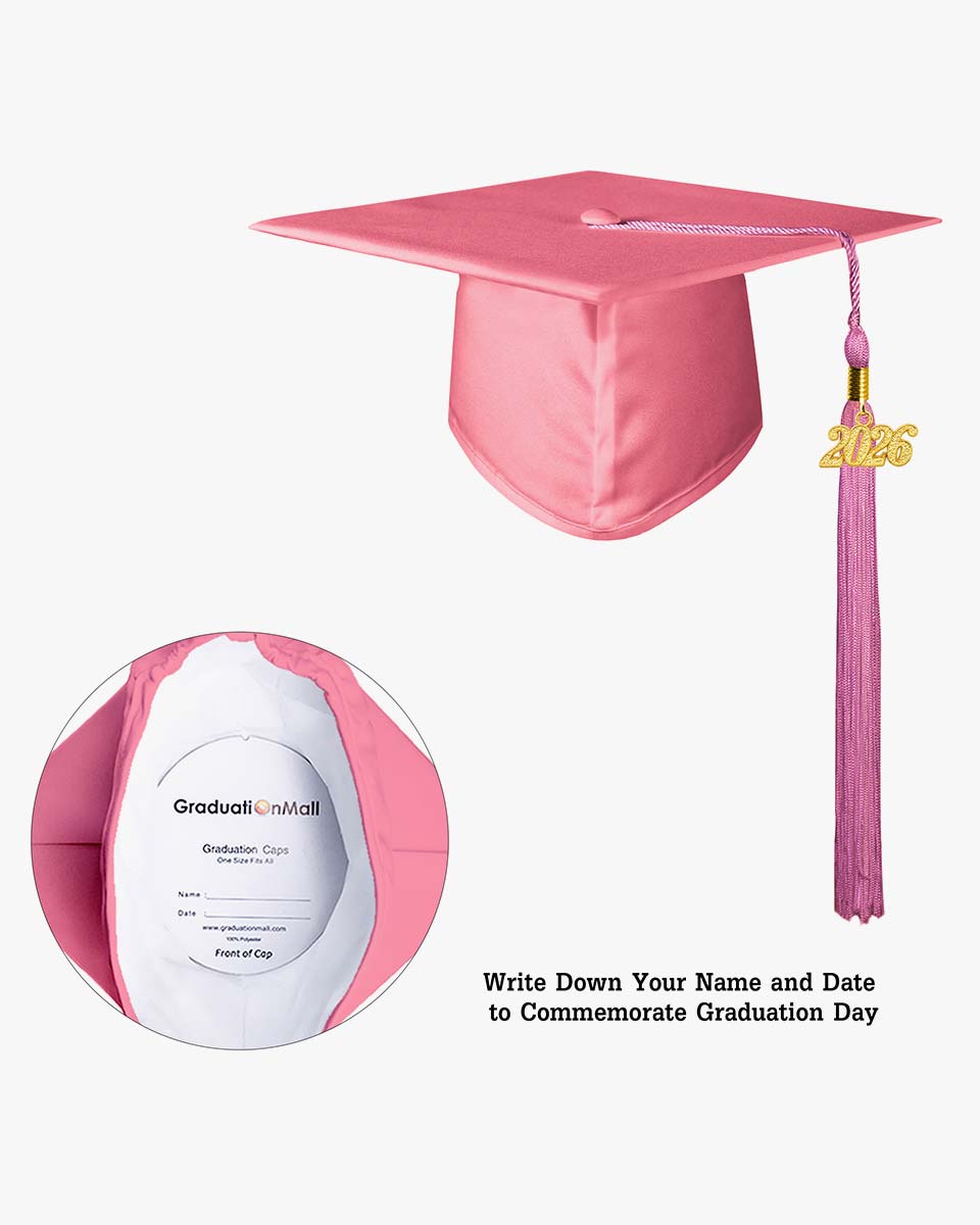 High School Matte Adult Graduation Cap with Tassel - 12 Colors Available