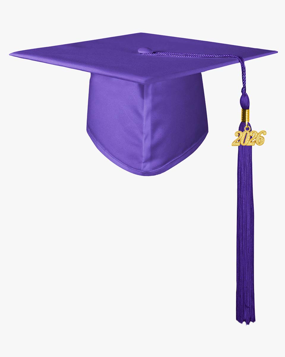 High School Matte Adult Graduation Cap with Tassel - 12 Colors Available