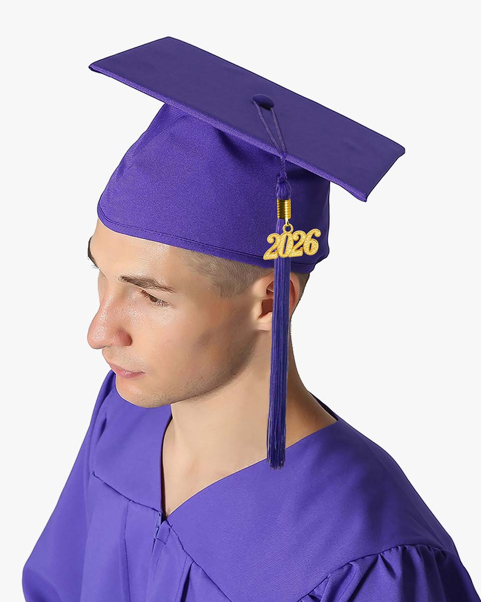 High School Matte Adult Graduation Cap with Tassel - 12 Colors Available