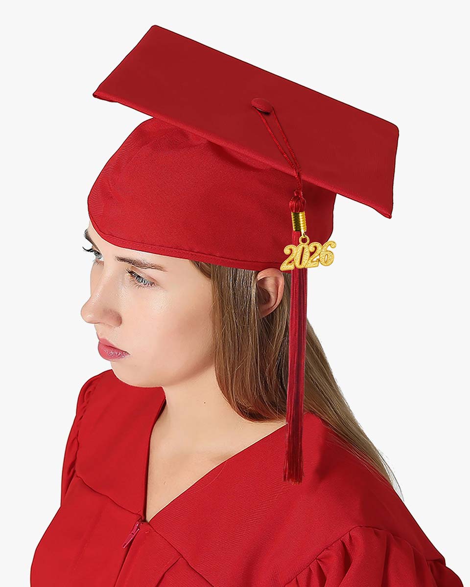 High School Matte Adult Graduation Cap with Tassel - 12 Colors Available