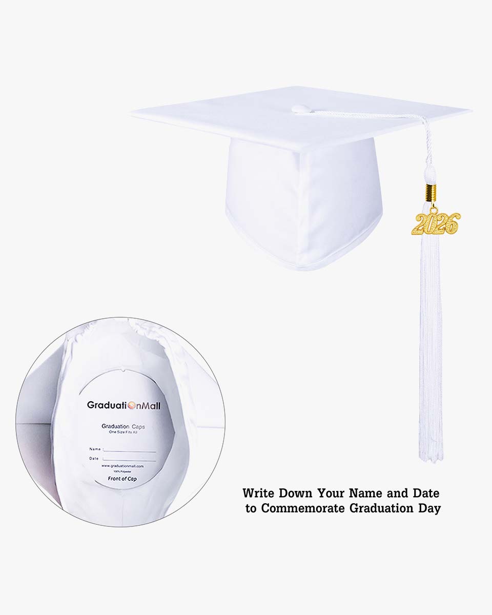 High School Matte Adult Graduation Cap with Tassel - 12 Colors Available