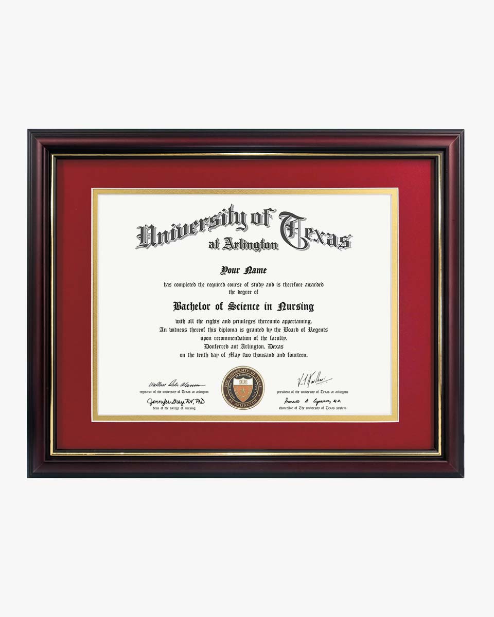 Certificate Documents Frame Real Wood with Gold Trim for 8.5"*11" - 8 Colors Available