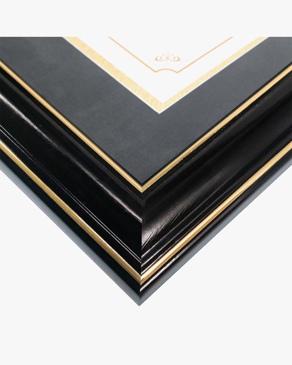 Certificate Documents Frame Real Wood with Gold Trim for 8.5"*11" - 8 Colors Available