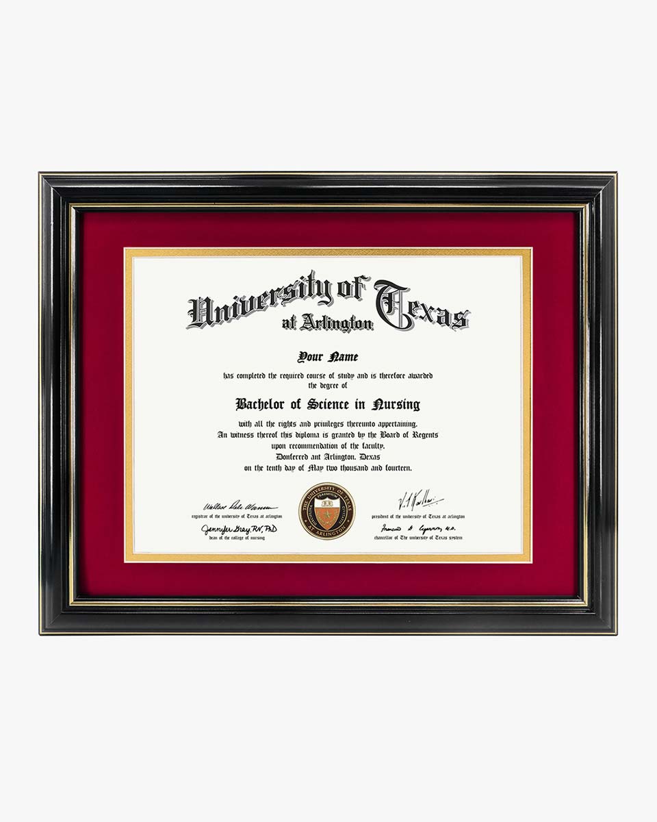 Certificate Documents Frame Real Wood with Gold Trim for 8.5"*11" - 8 Colors Available