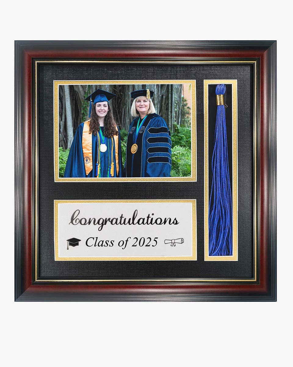 Graduation Class of 2025 Real Wood Shadow Box Frame for Photo with Tassel Insert