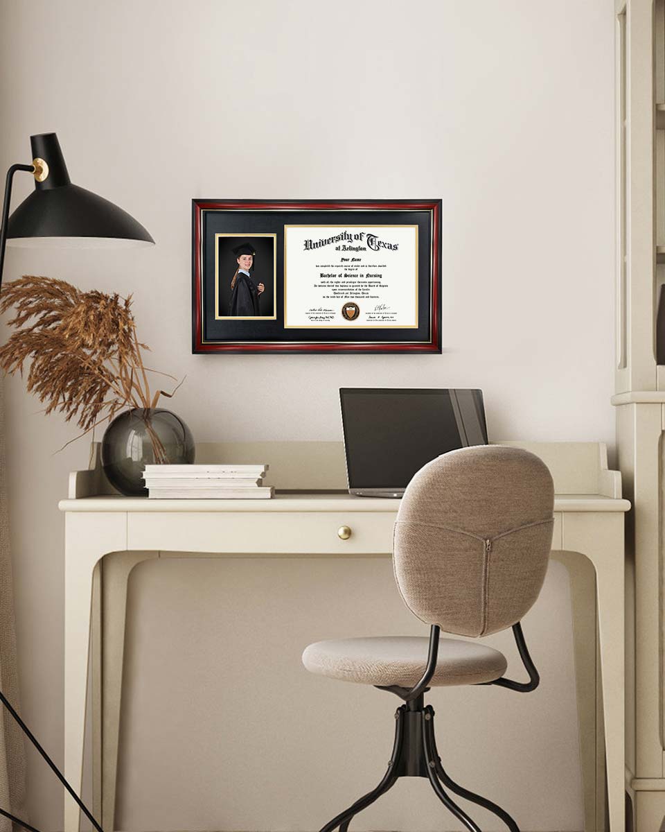 Certificate Picture Solid Wood Frame for 8.5x11 Certificate - 4 Colors Available