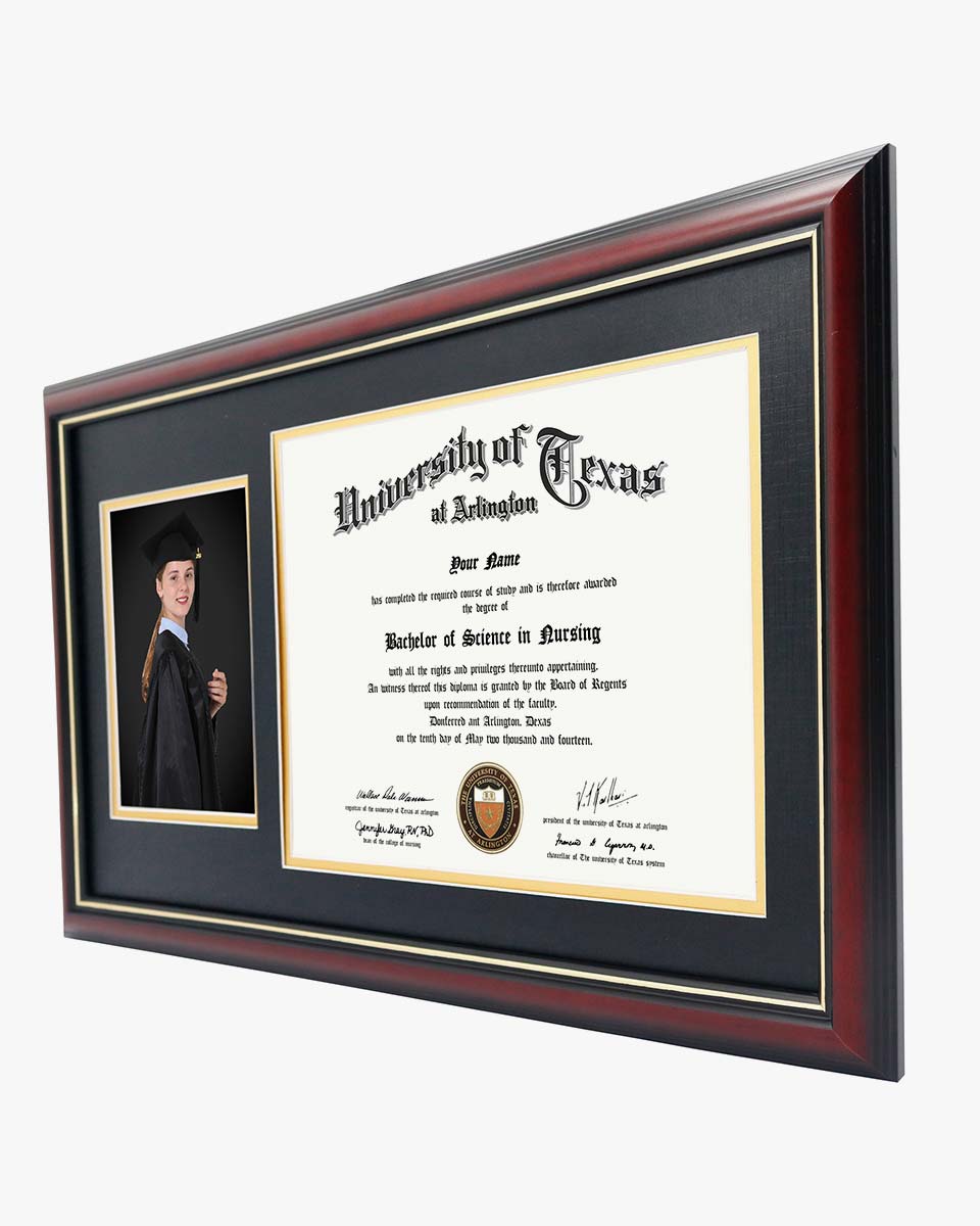 Certificate Picture Solid Wood Frame for 8.5x11 Certificate - 4 Colors Available