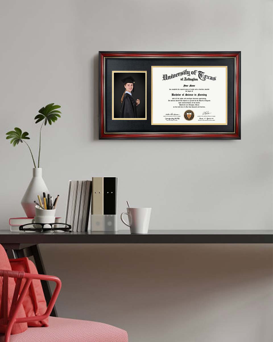 Certificate Picture Solid Wood Frame for 8.5x11 Certificate - 4 Colors Available