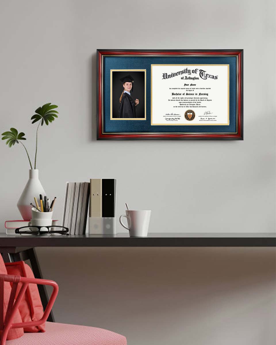Certificate Picture Solid Wood Frame for 8.5x11 Certificate - 4 Colors Available