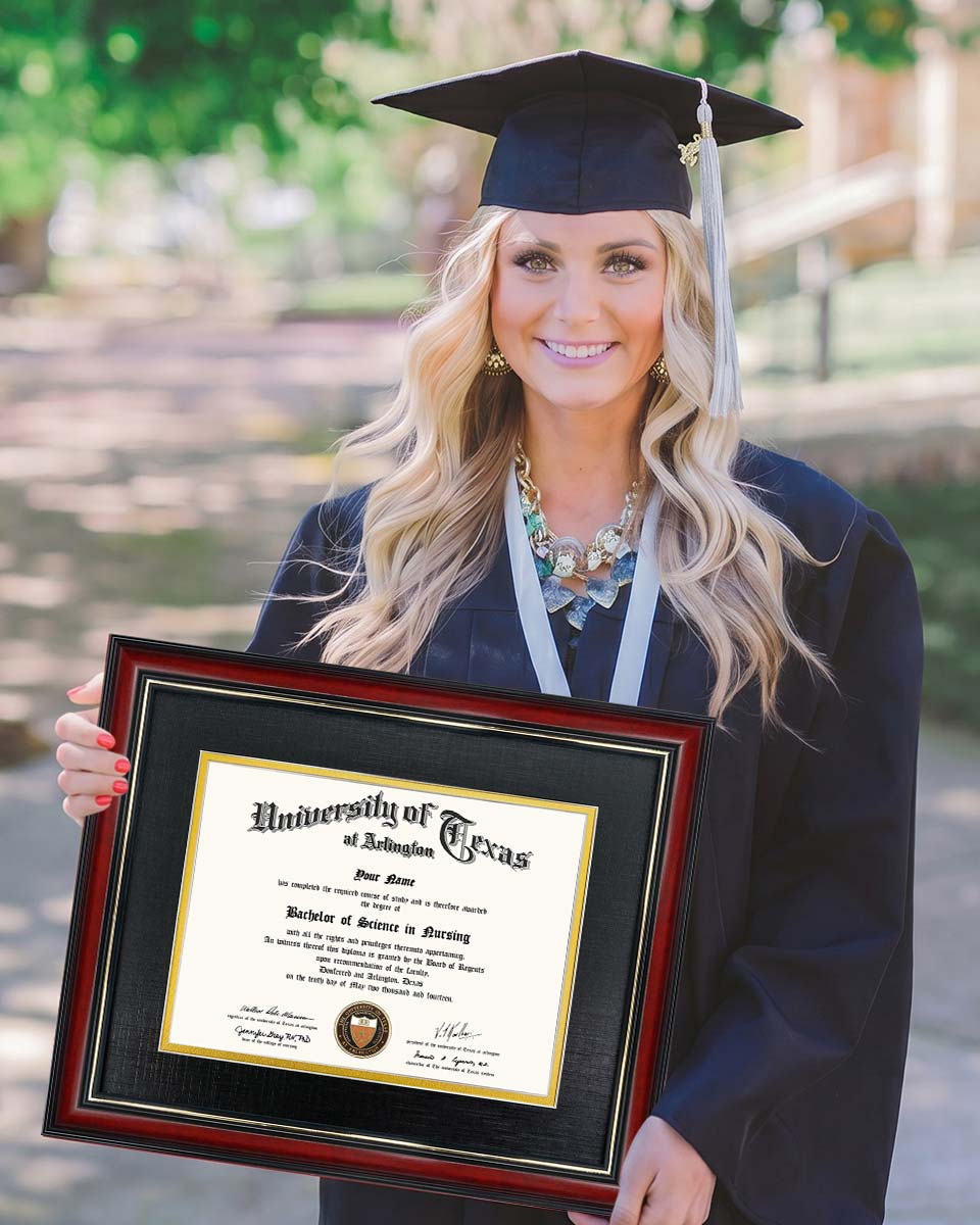 Graduation Certificate Real Wood Frame with Gold Trim 7*9 / 10*12