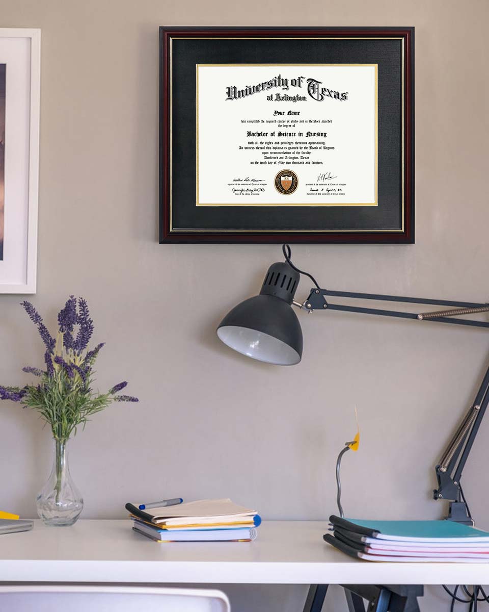 Certificate Documents Frame Real Wood with Gold Trim for 11"*14" - 10 Colors Available