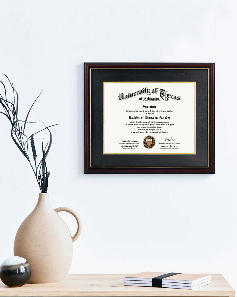 Certificate Documents Frame Real Wood with Gold Trim for 11"*14" - 10 Colors Available