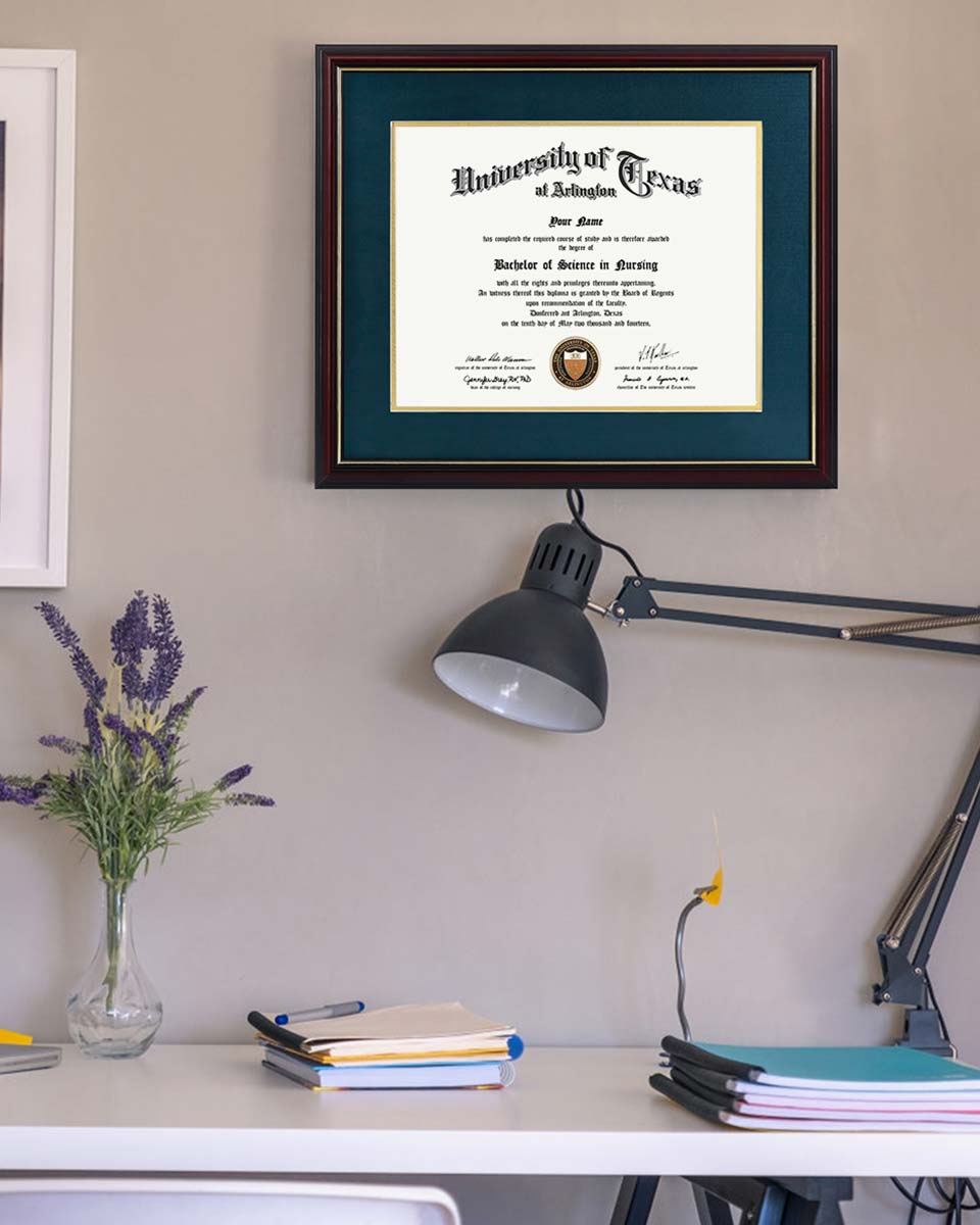 Certificate Documents Frame Real Wood with Gold Trim for 11"*14" - 10 Colors Available