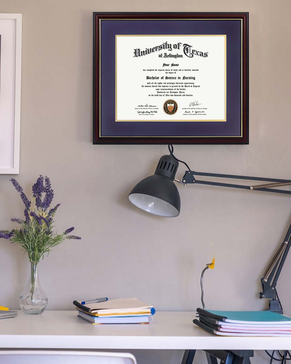 Certificate Documents Frame Real Wood with Gold Trim for 11"*14" - 10 Colors Available