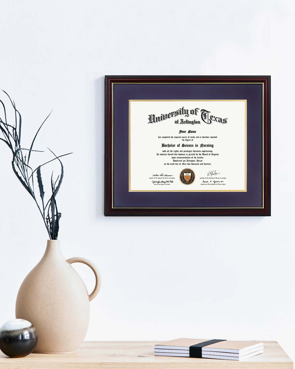 Certificate Documents Frame Real Wood with Gold Trim for 11"*14" - 10 Colors Available