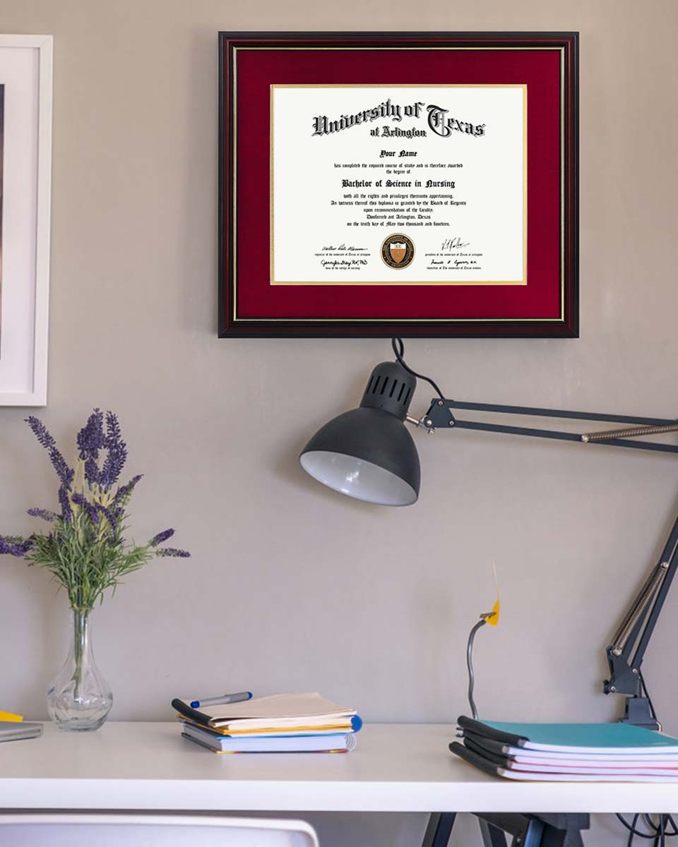 Certificate Documents Frame Real Wood with Gold Trim for 11"*14" - 10 Colors Available