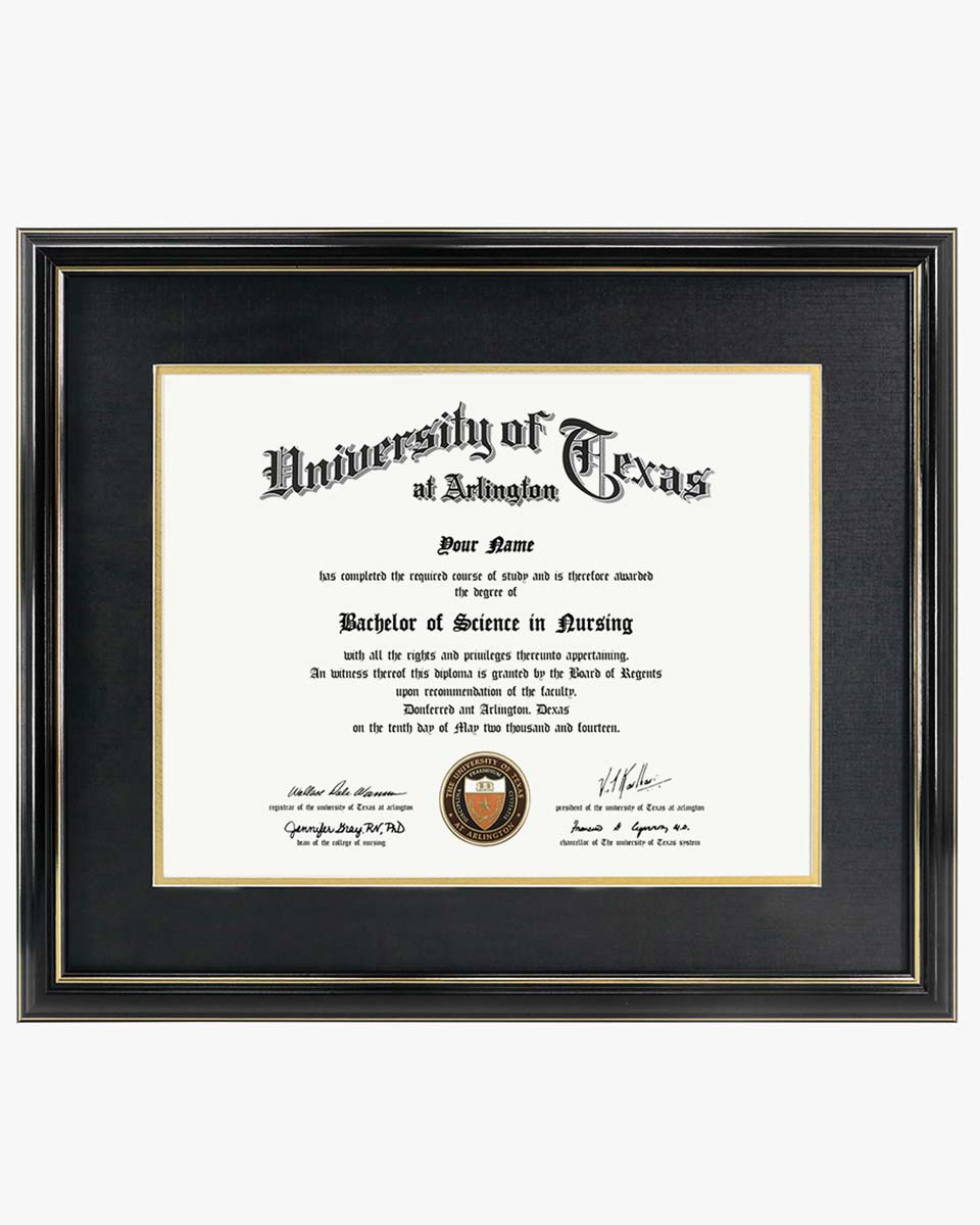 Certificate Documents Frame Real Wood with Gold Trim for 11"*14" - 10 Colors Available