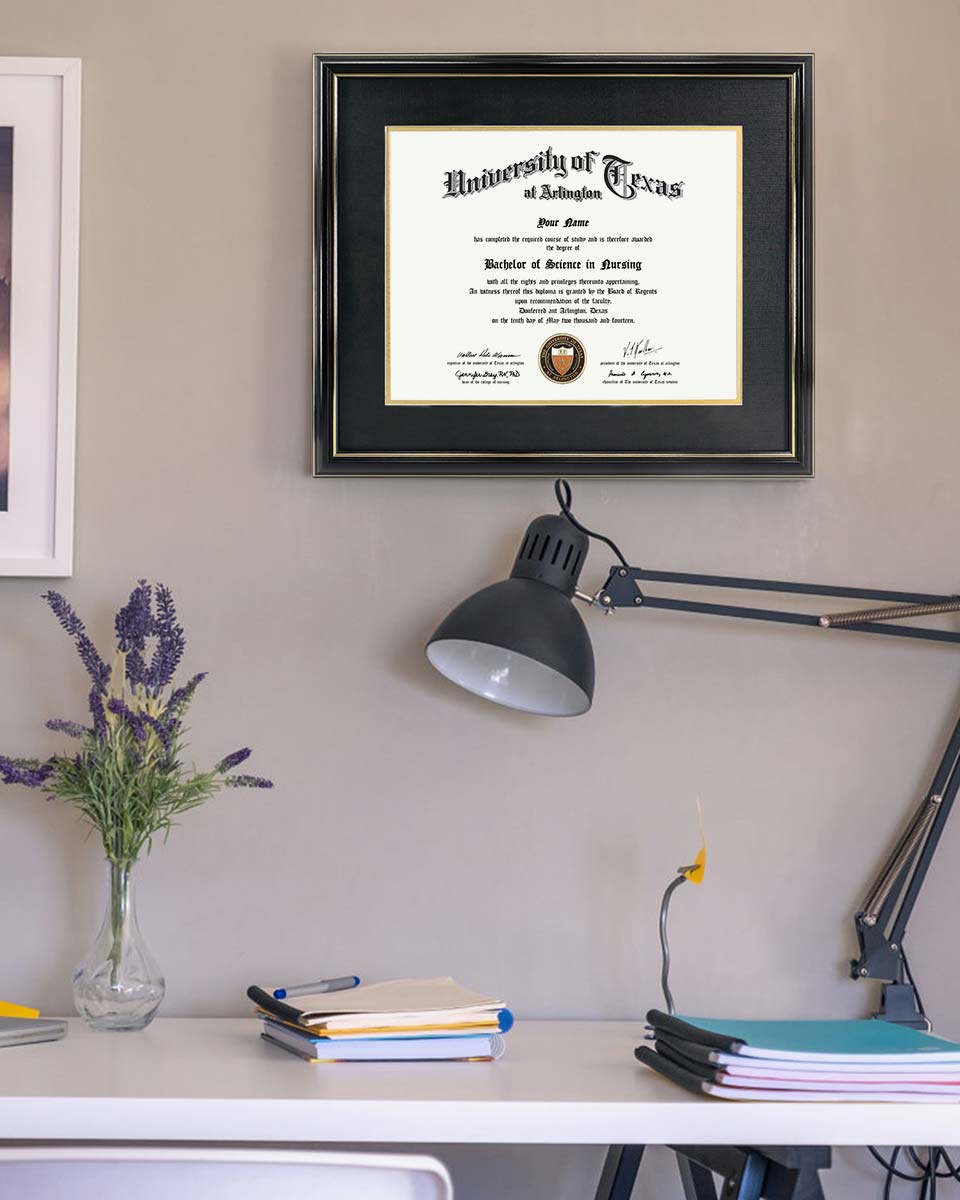 Certificate Documents Frame Real Wood with Gold Trim for 11"*14" - 2 Colors Available