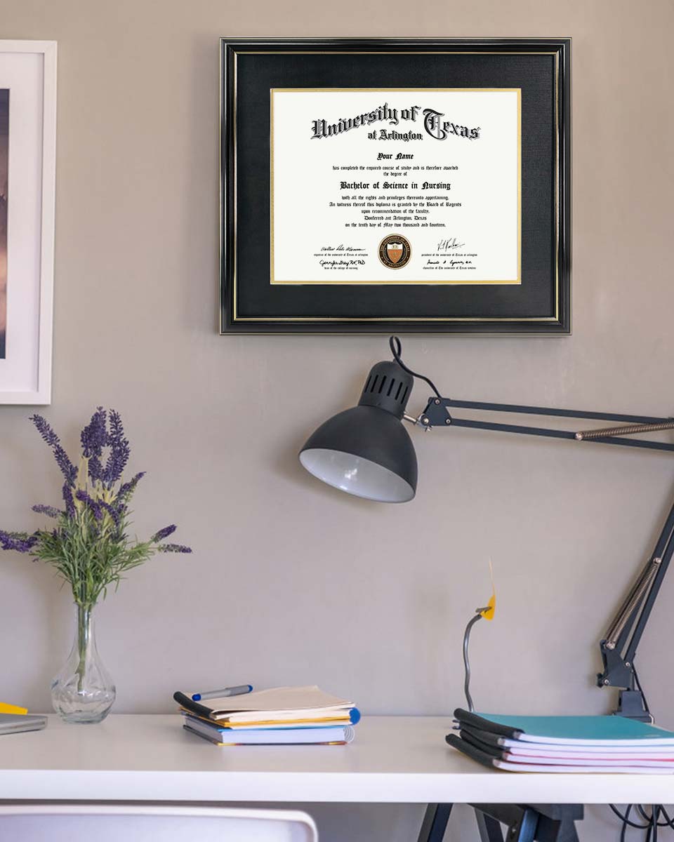 Certificate Documents Frame Real Wood with Gold Trim for 11"*14" - 10 Colors Available