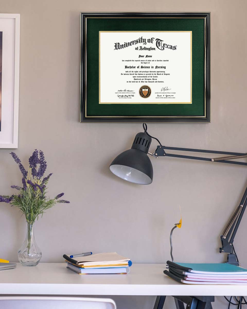 Certificate Documents Frame Real Wood with Gold Trim for 11"*14" - 10 Colors Available