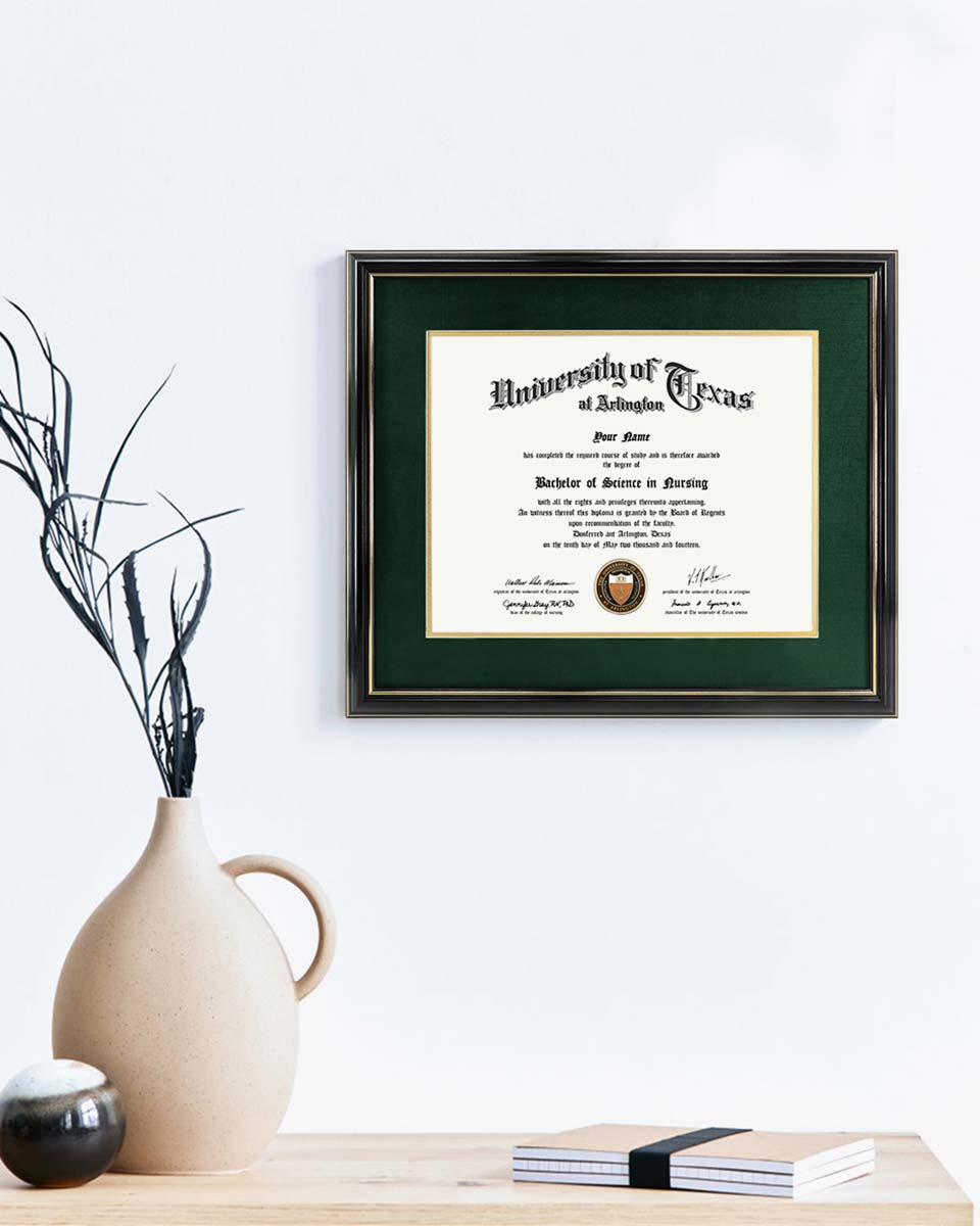 Certificate Documents Frame Real Wood with Gold Trim for 11"*14" - 10 Colors Available