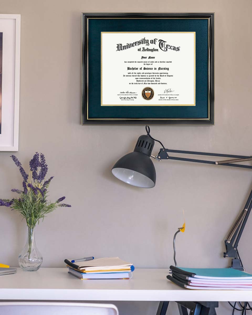 Certificate Documents Frame Real Wood with Gold Trim for 11"*14" - 10 Colors Available