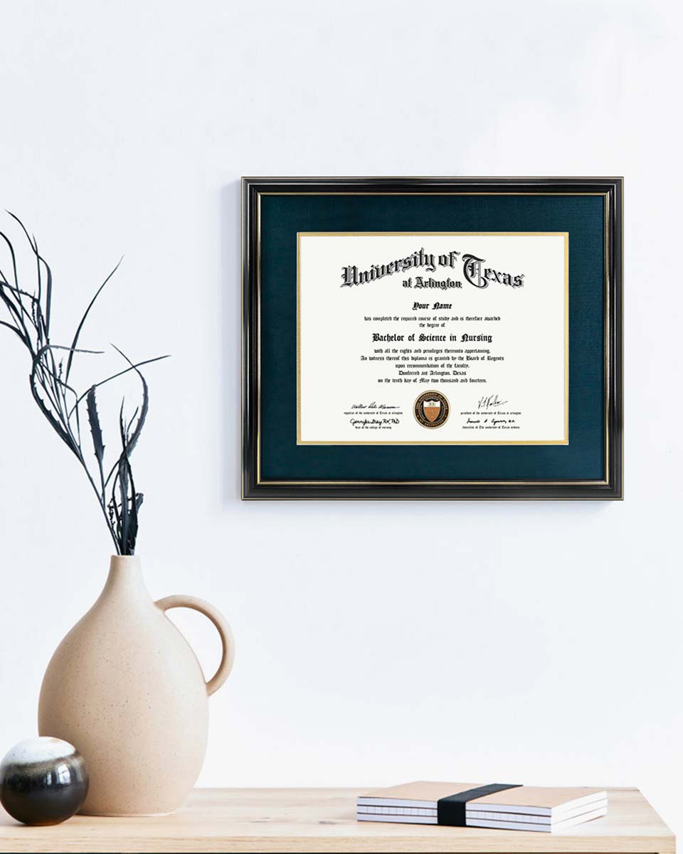 Certificate Documents Frame Real Wood with Gold Trim for 11"*14" - 10 Colors Available
