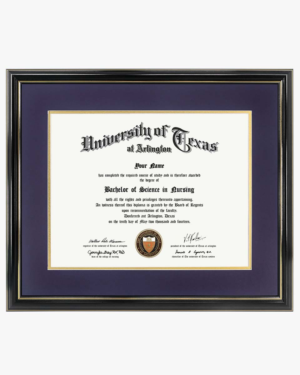 Certificate Documents Frame Real Wood with Gold Trim for 11"*14" - 10 Colors Available