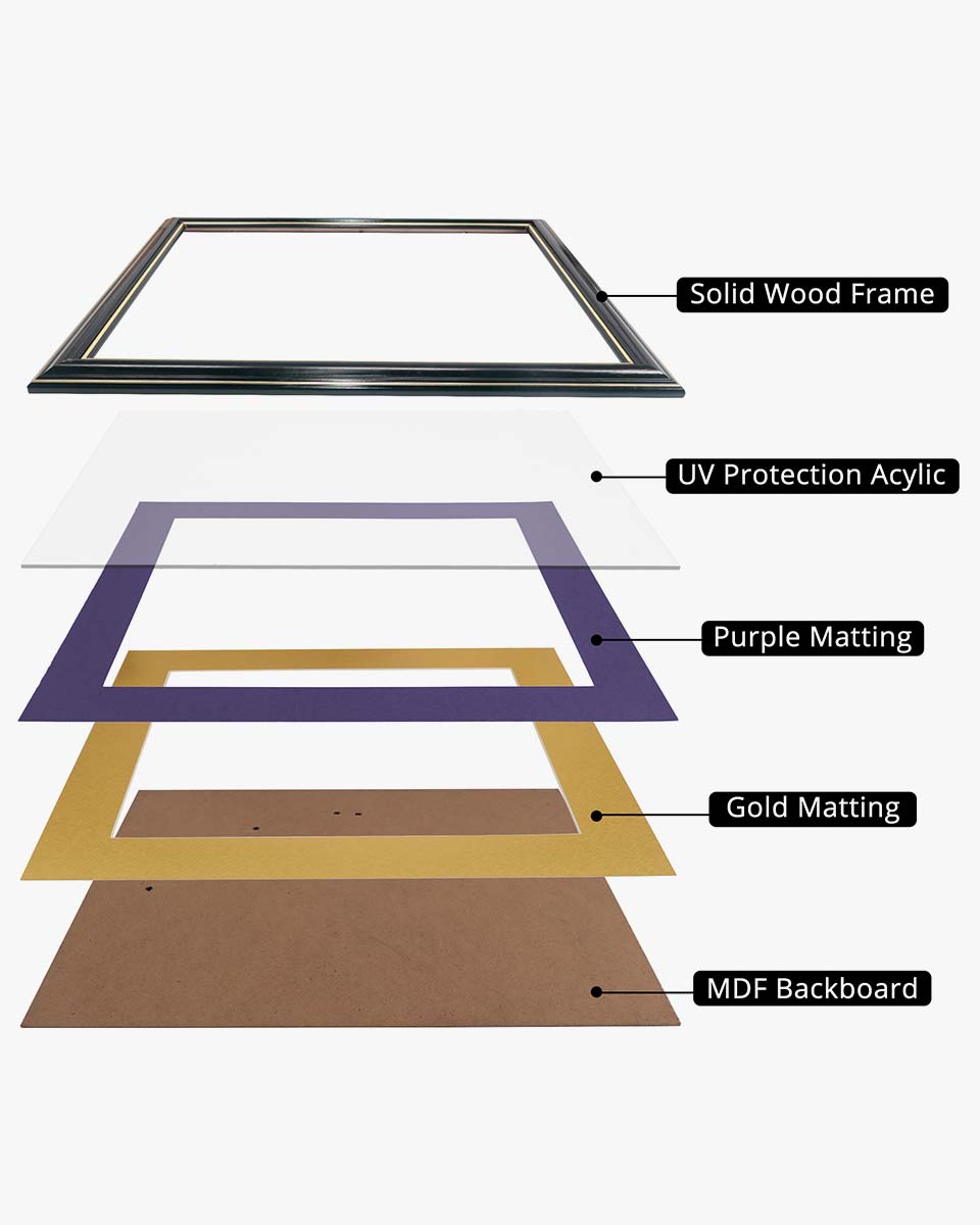 Certificate Documents Frame Real Wood with Gold Trim for 11"*14" - 10 Colors Available