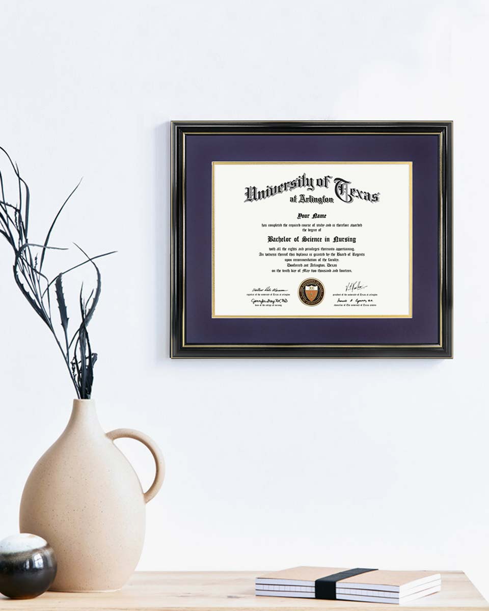 Certificate Documents Frame Real Wood with Gold Trim for 11"*14" - 10 Colors Available