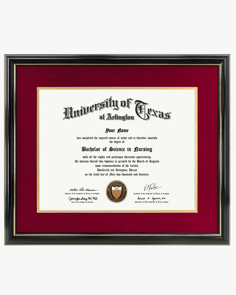 Certificate Documents Frame Real Wood with Gold Trim for 11"*14" - 10 Colors Available
