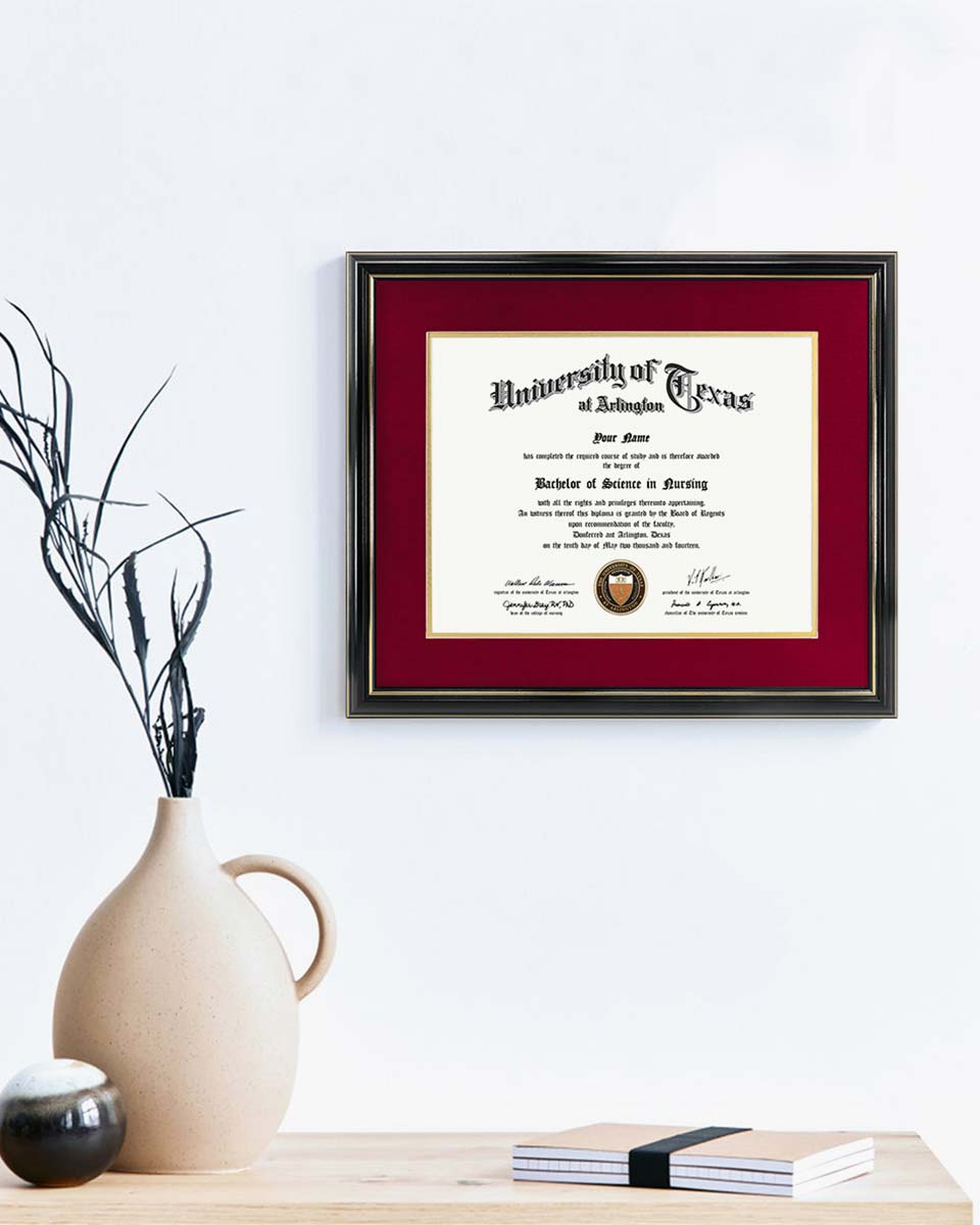Certificate Documents Frame Real Wood with Gold Trim for 11"*14" - 10 Colors Available