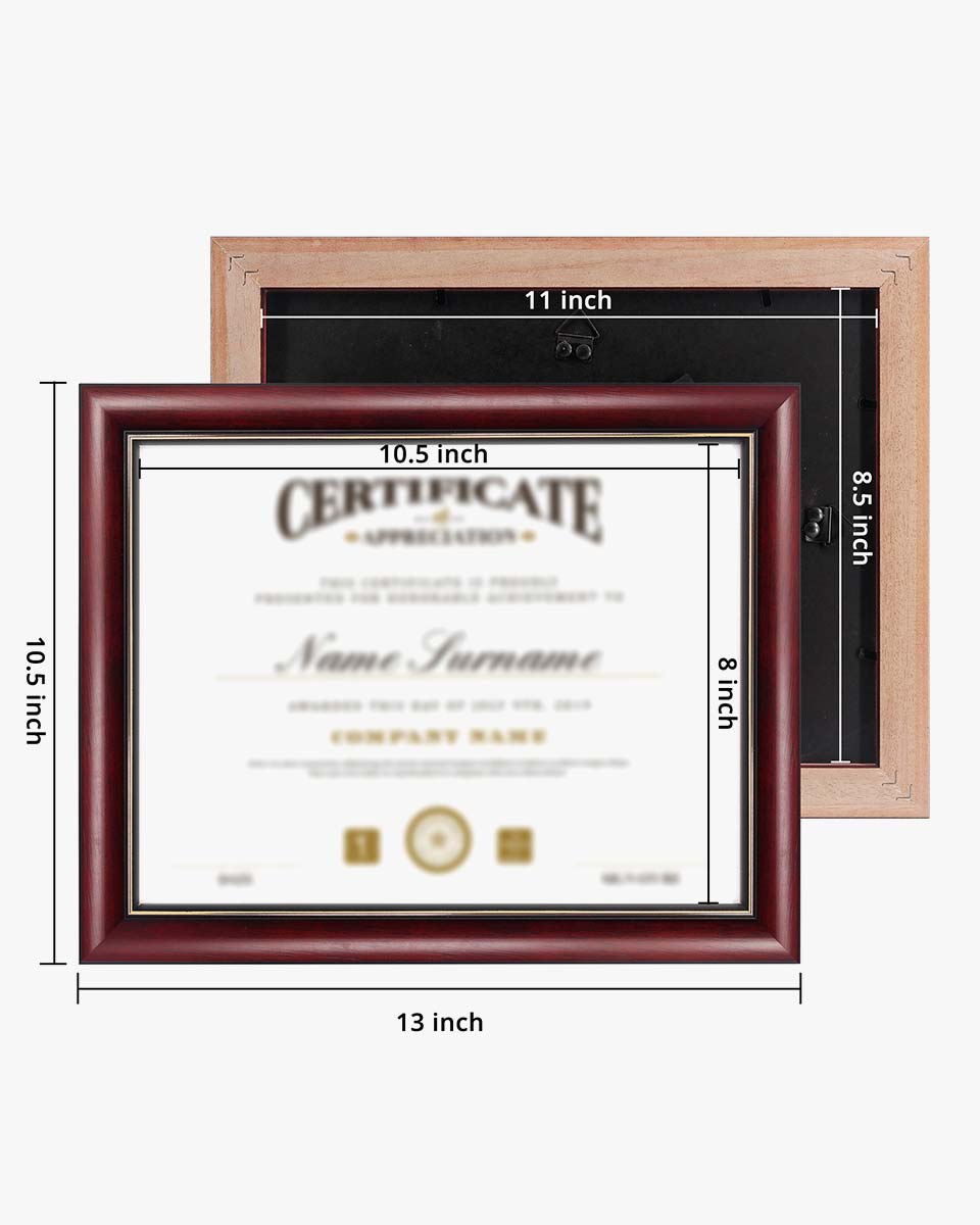 Graduation Certificate Solid Wood & UV Protection Acrylic Cherry Finish with Gold Trim – 8.5*11