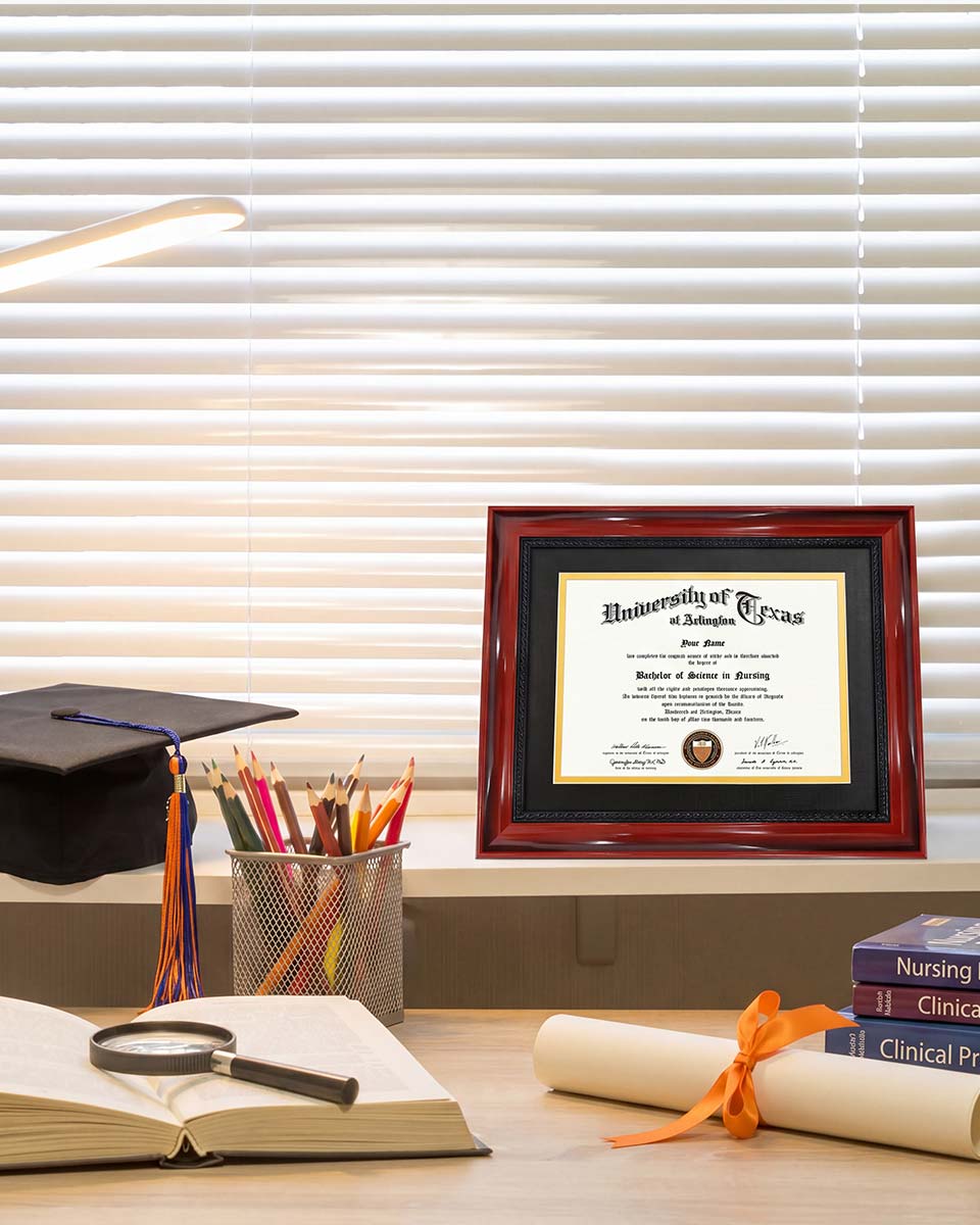 Certificate Solid Wood Frame with Intricate Black Rope Detail for 6*8 / 8*10
