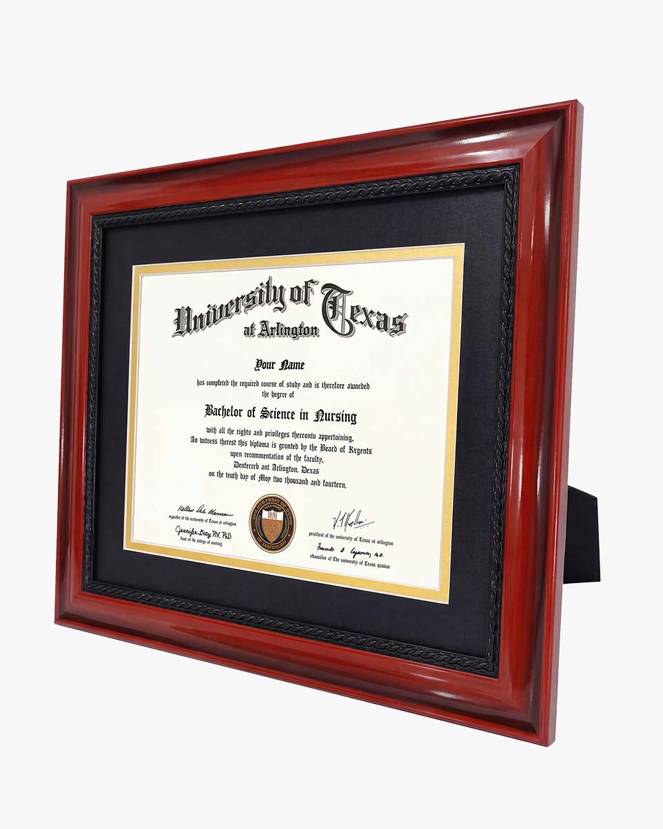 Certificate Solid Wood Frame with Intricate Black Rope Detail for 6*8 / 8*10