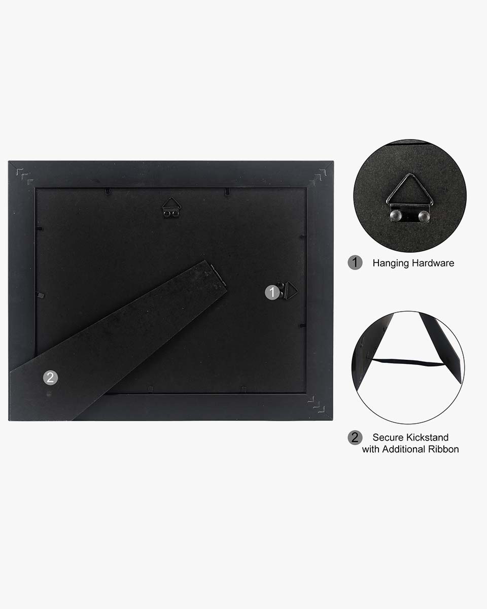 Certificate Document Solid Wood Frame with Intricate Black Rope Detail 8.5"*11" - 2 Colors Available