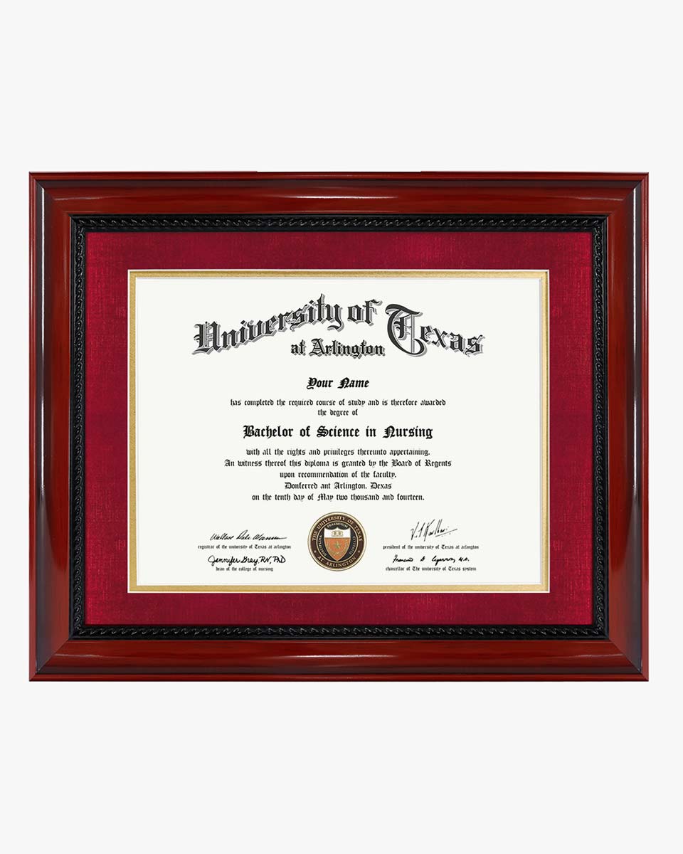 Certificate Solid Wood Frame with Intricate Black Rope Detail for 8.5"*11"/11"*14" - 10 Colors Available
