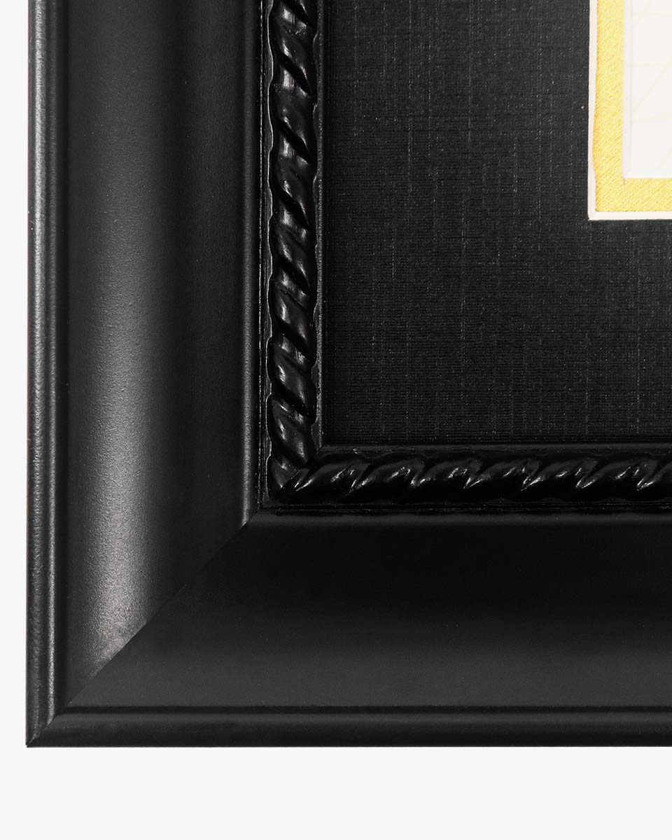 Certificate Solid Wood Frame with Intricate Black Rope Detail for 8.5"*11"/11"*14" - 10 Colors Available