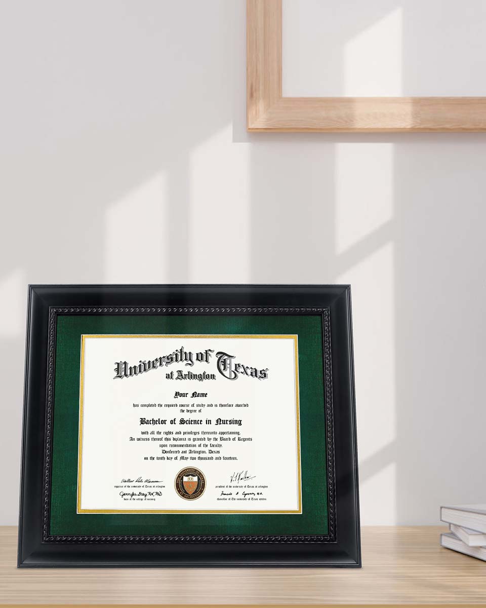Certificate Solid Wood Frame with Intricate Black Rope Detail for 8.5"*11"/11"*14" - 10 Colors Available