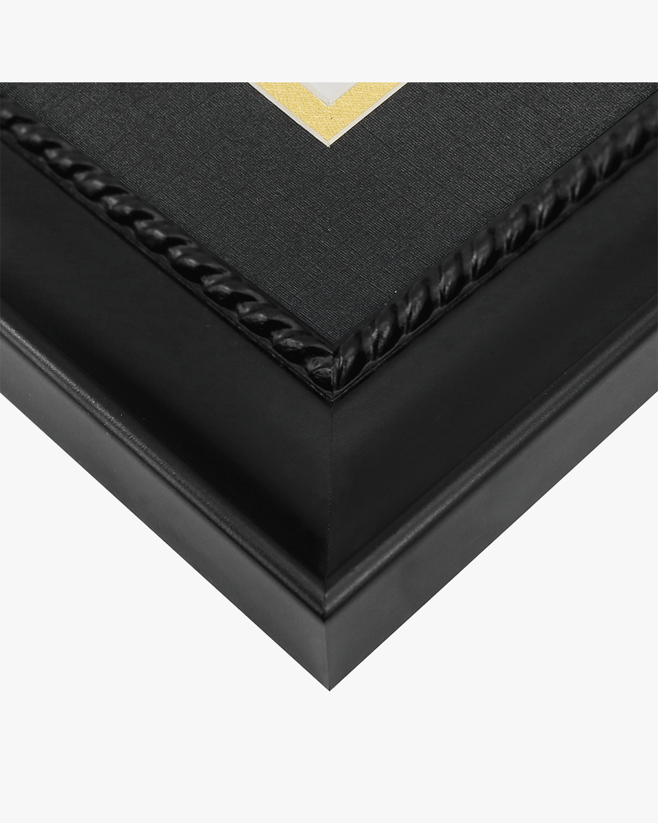 Certificate Solid Wood Frame with Intricate Black Rope Detail for 8.5"x11" & Tassel Holder - 4 Colors Available